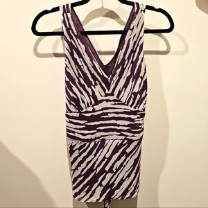 Ann Taylor Petites Sleeveless Zebra Top Purple Size 12p NWT
